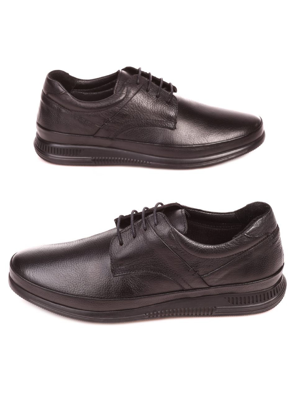 Ежедневни мъжки обувки от естествена кожа 7AT-21880 black