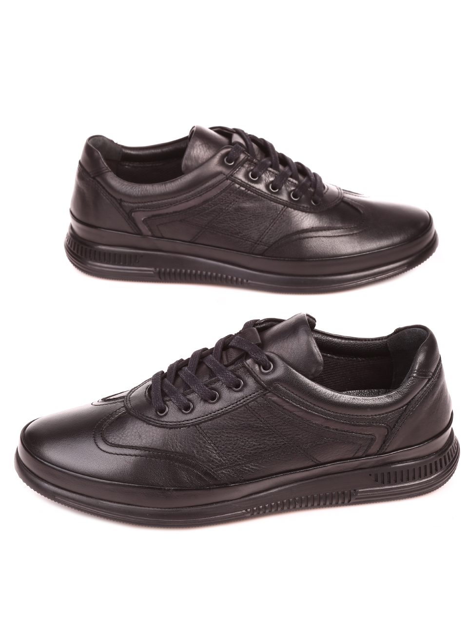 Ежедневни мъжки обувки от естествена кожа 7AT-21881 black