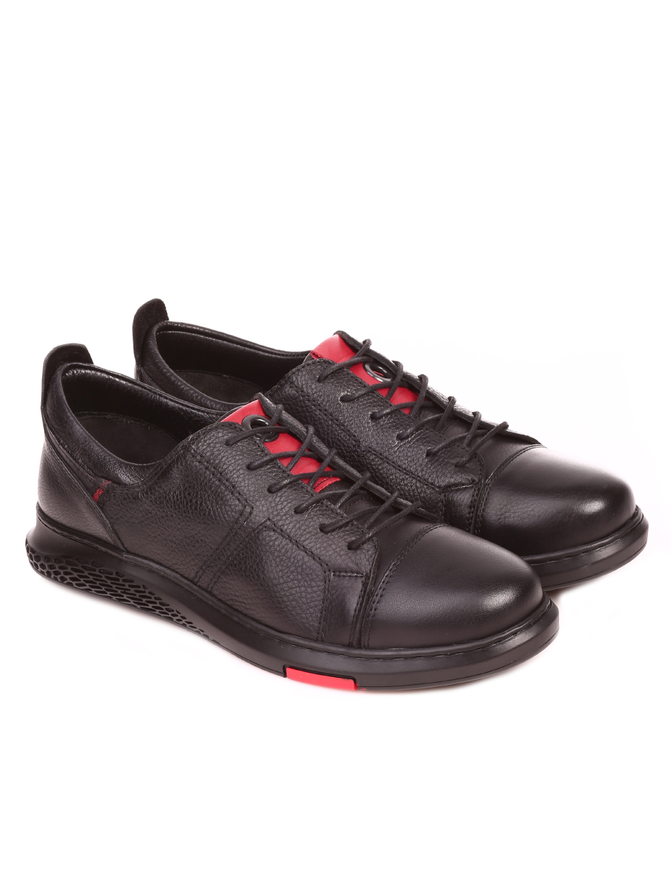 Ежедневни мъжки обувки от естествена кожа 7AT-21845 black