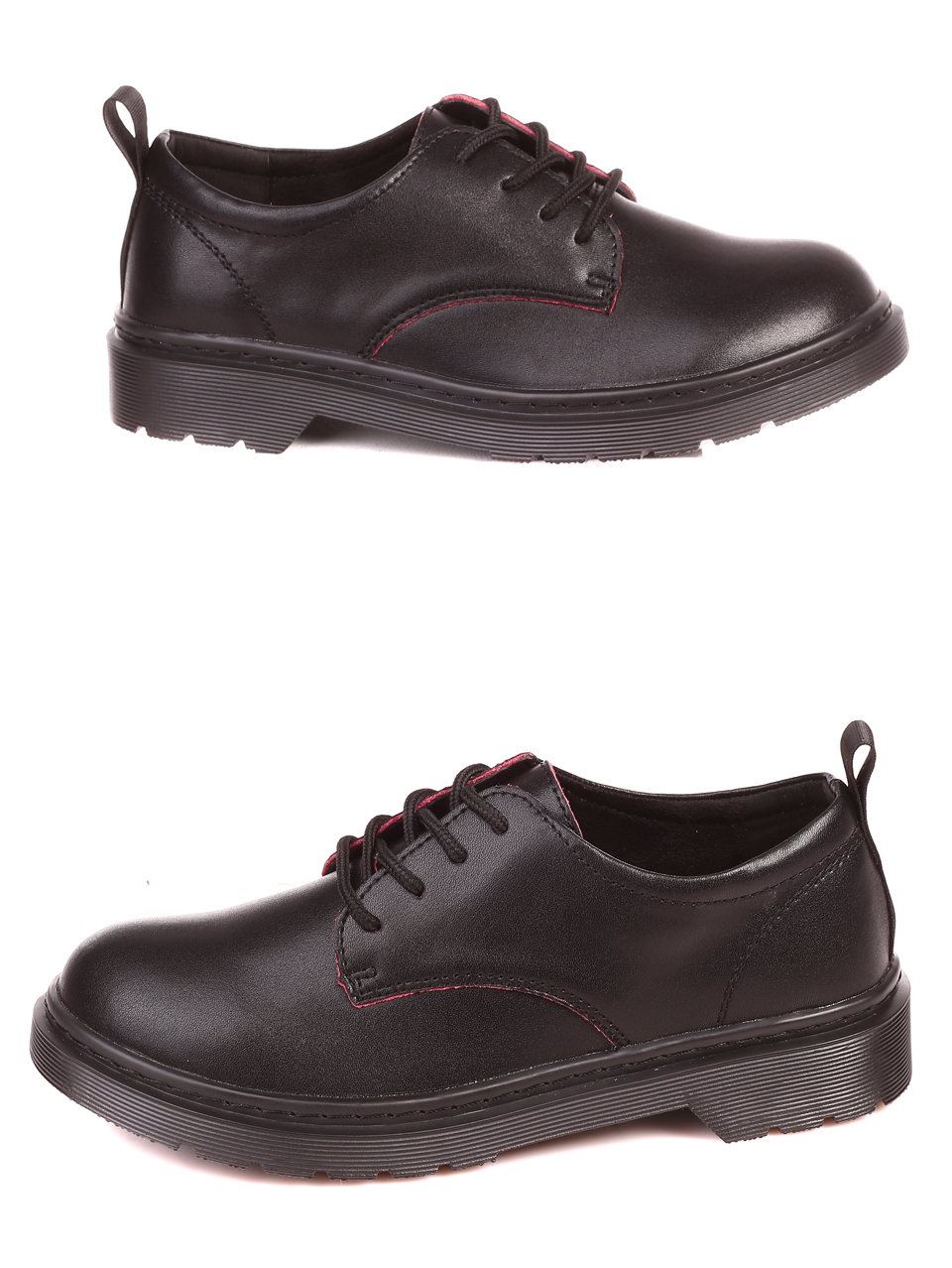 Ежедневни дамски обувки от естествена кожа в черно 3AF-21555 black 