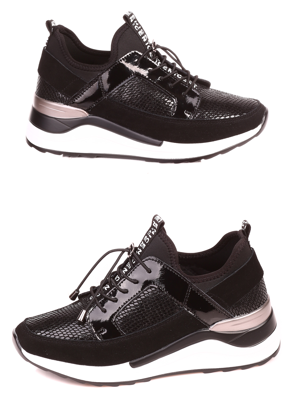 Ежедневни дамски обувки в черно 3AF-21556 black 