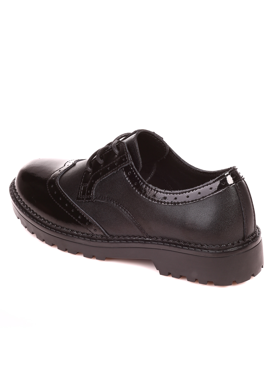 Ежедневни дамски обувки от естествена кожа в черно 3AF-21560 black