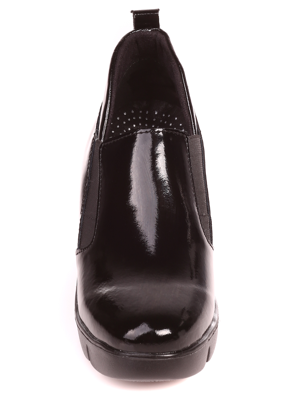 Ежедневни дамски лачени обувки в черно 3AF-21566 black 