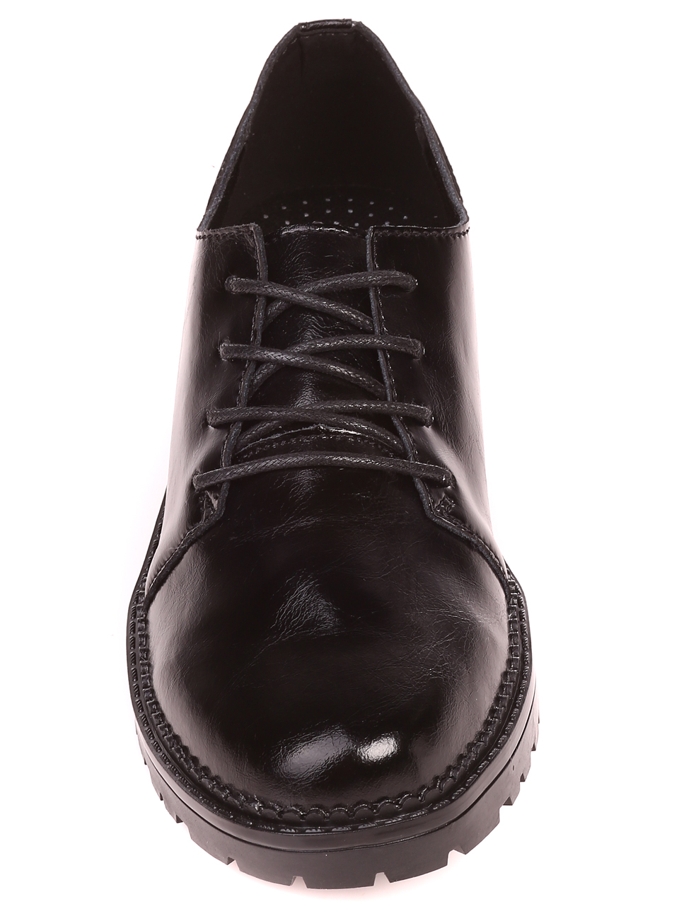 Ежедневни дамски лачени обувки в черно 3AF-21570 black
