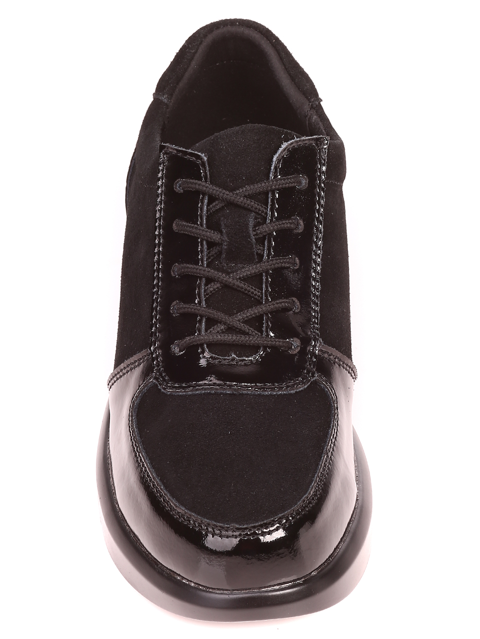 Ежедневни дамски лачени обувки в черно 3AF-21575 black 