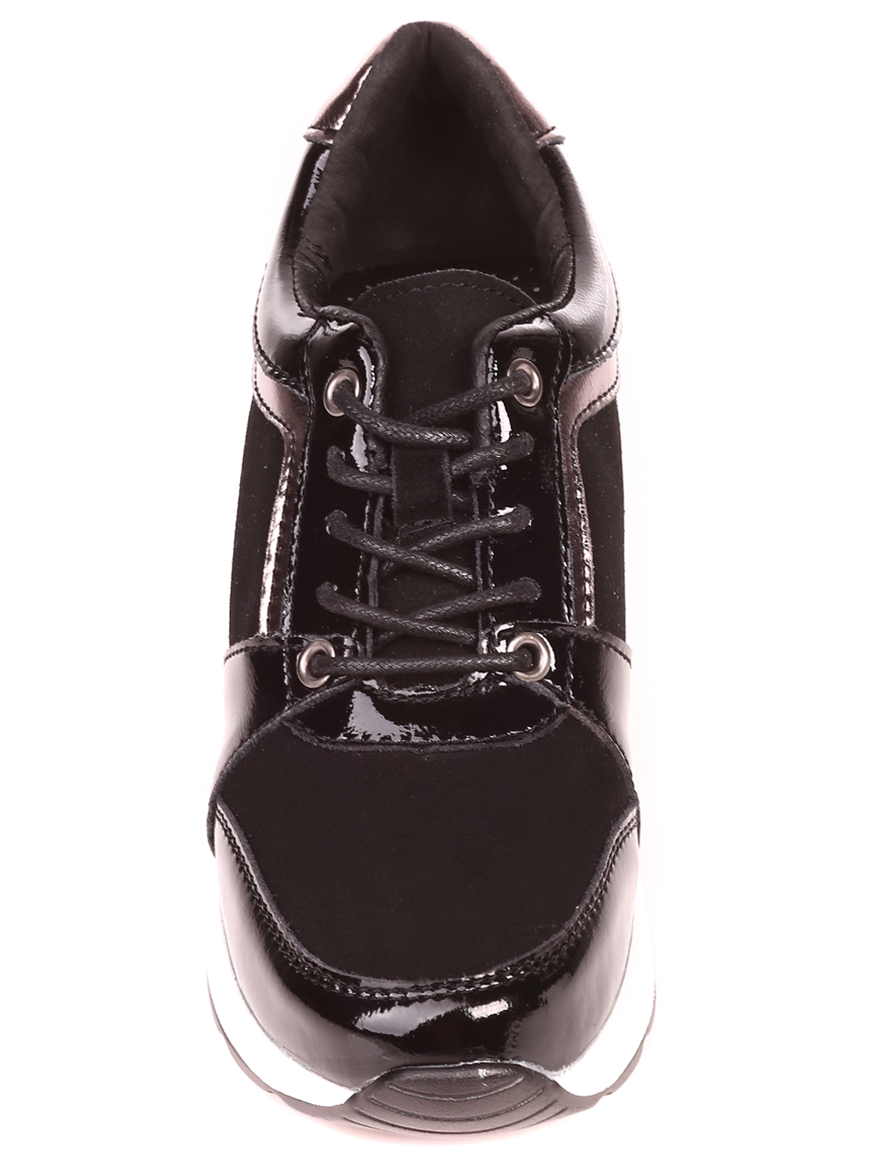 Ежедневни дамски обувки в черно и сиво 3AF-21578 black/pewter