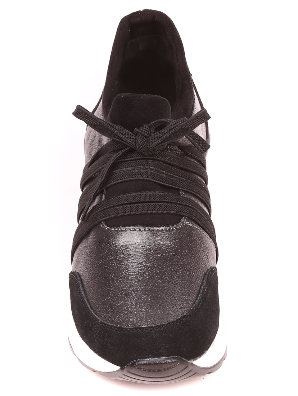 Ежедневни дамски обувки от естествена кожа в черно 3AF-21579 black/pewter