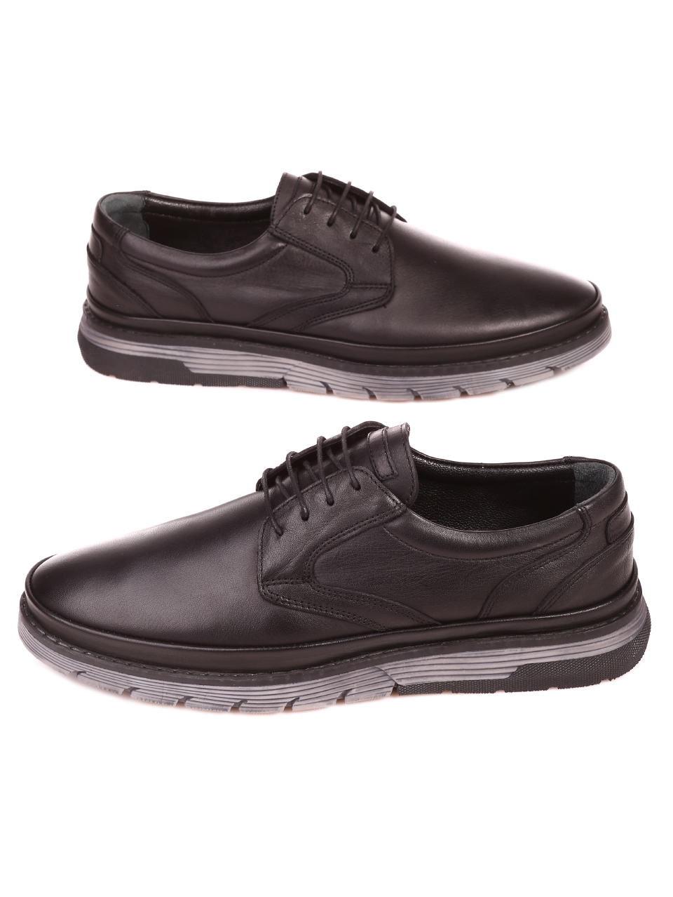 Ежедневни мъжки обувки от естествена кожа 7AT-21803 black