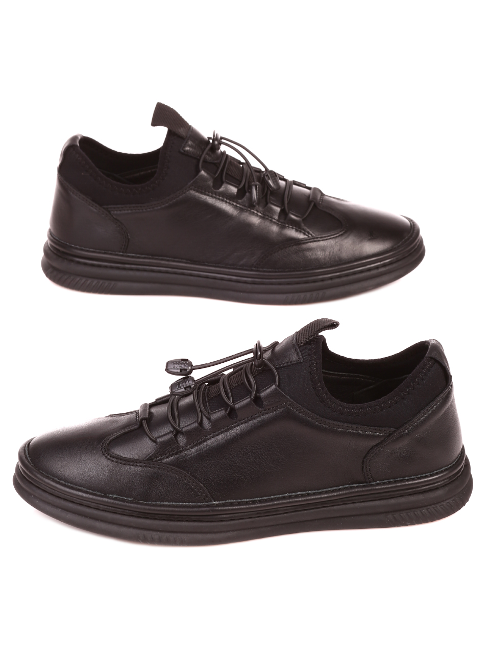 Ежедневни мъжки обувки от естествена кожа 7AT-21809 black