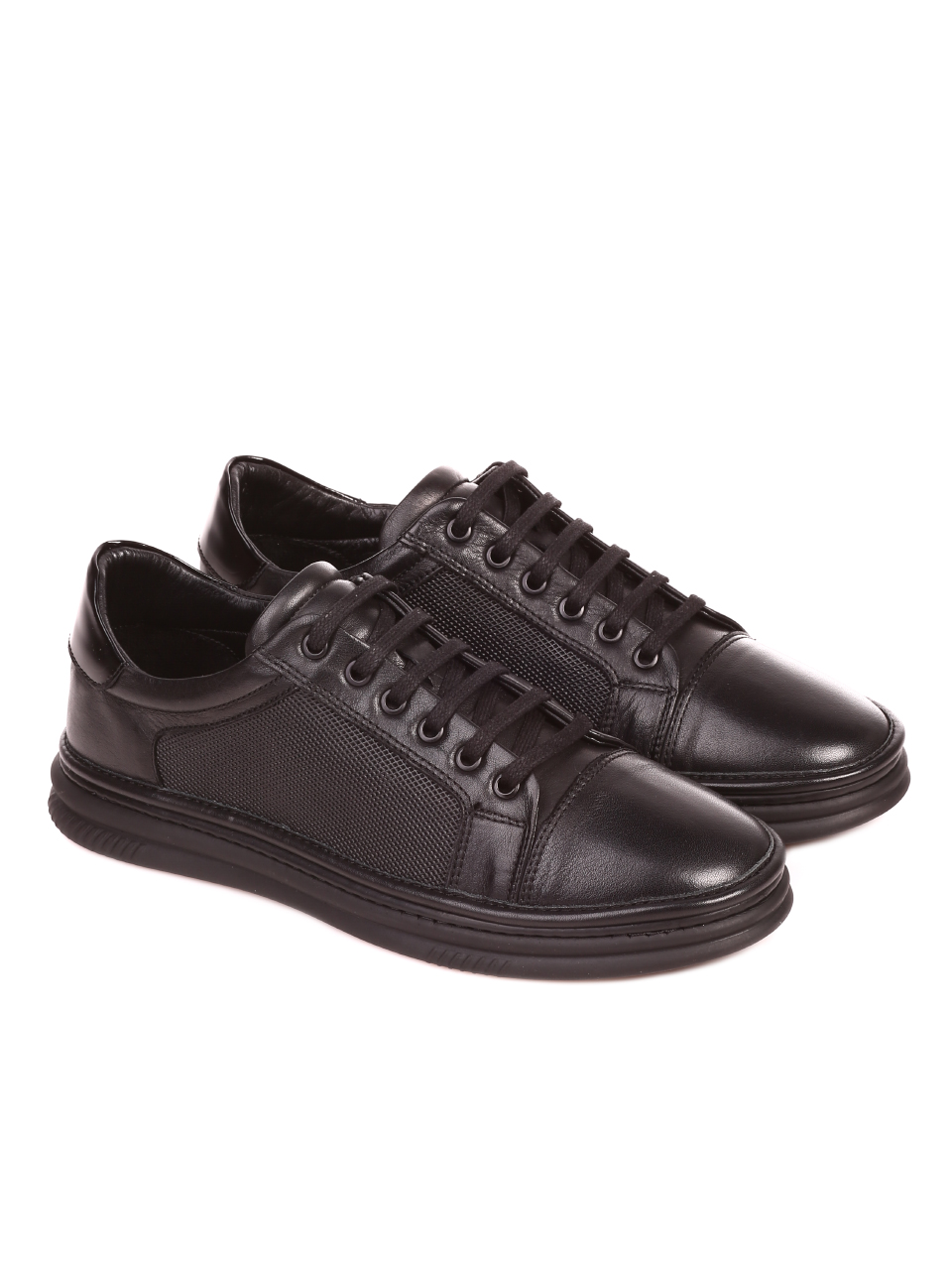 Ежедневни мъжки обувки от естествена кожа 7AT-21812 black