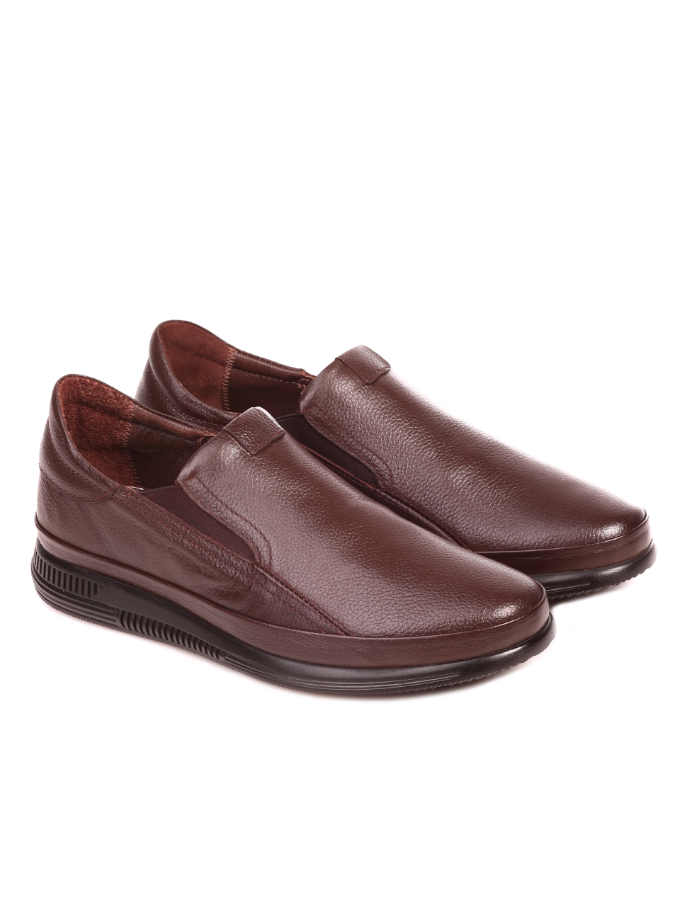 Ежедневни мъжки обувки от естествена кожа 7AT-21879 brown