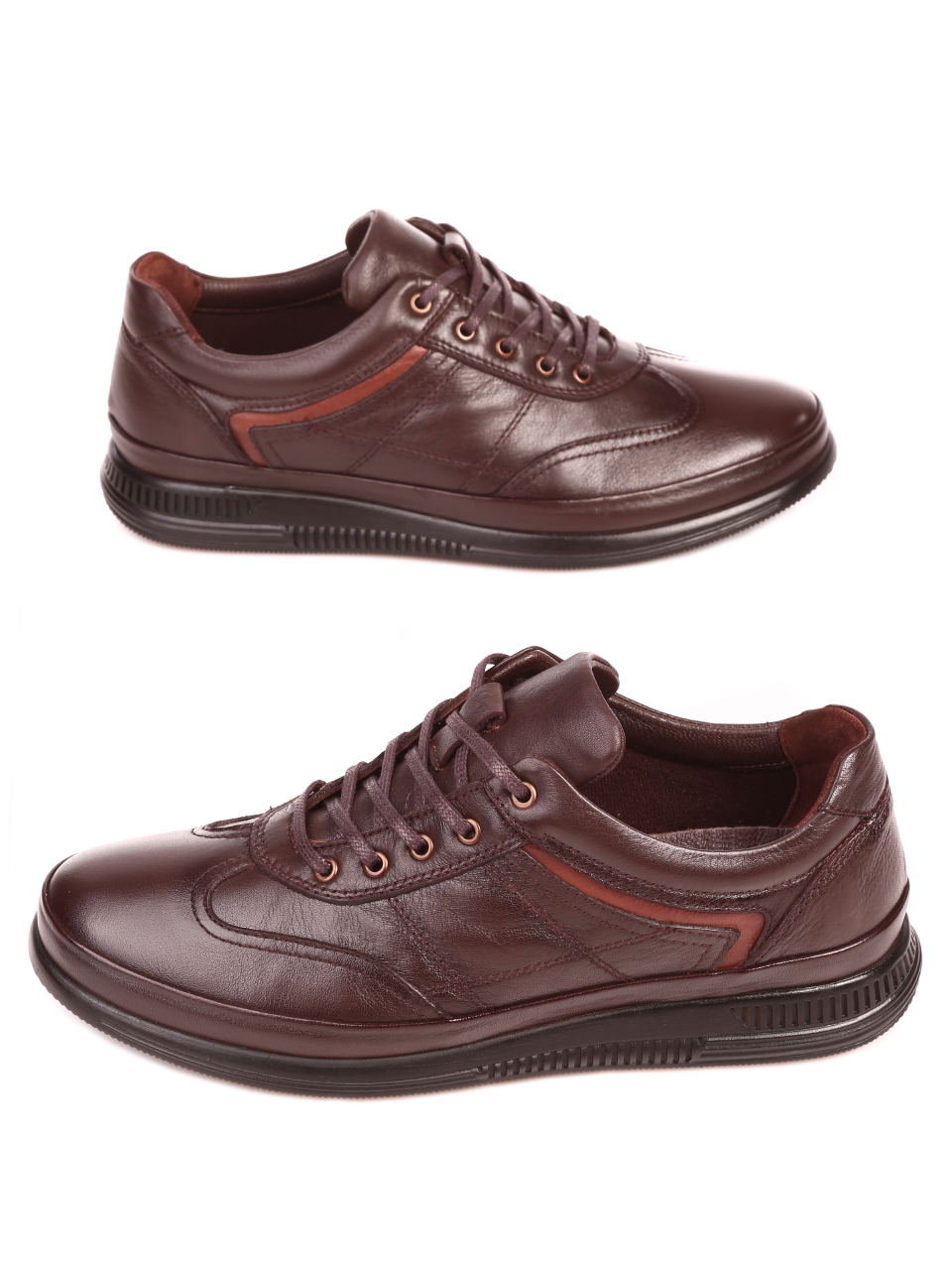 Ежедневни мъжки обувки от естествена кожа 7AT-21881 brown