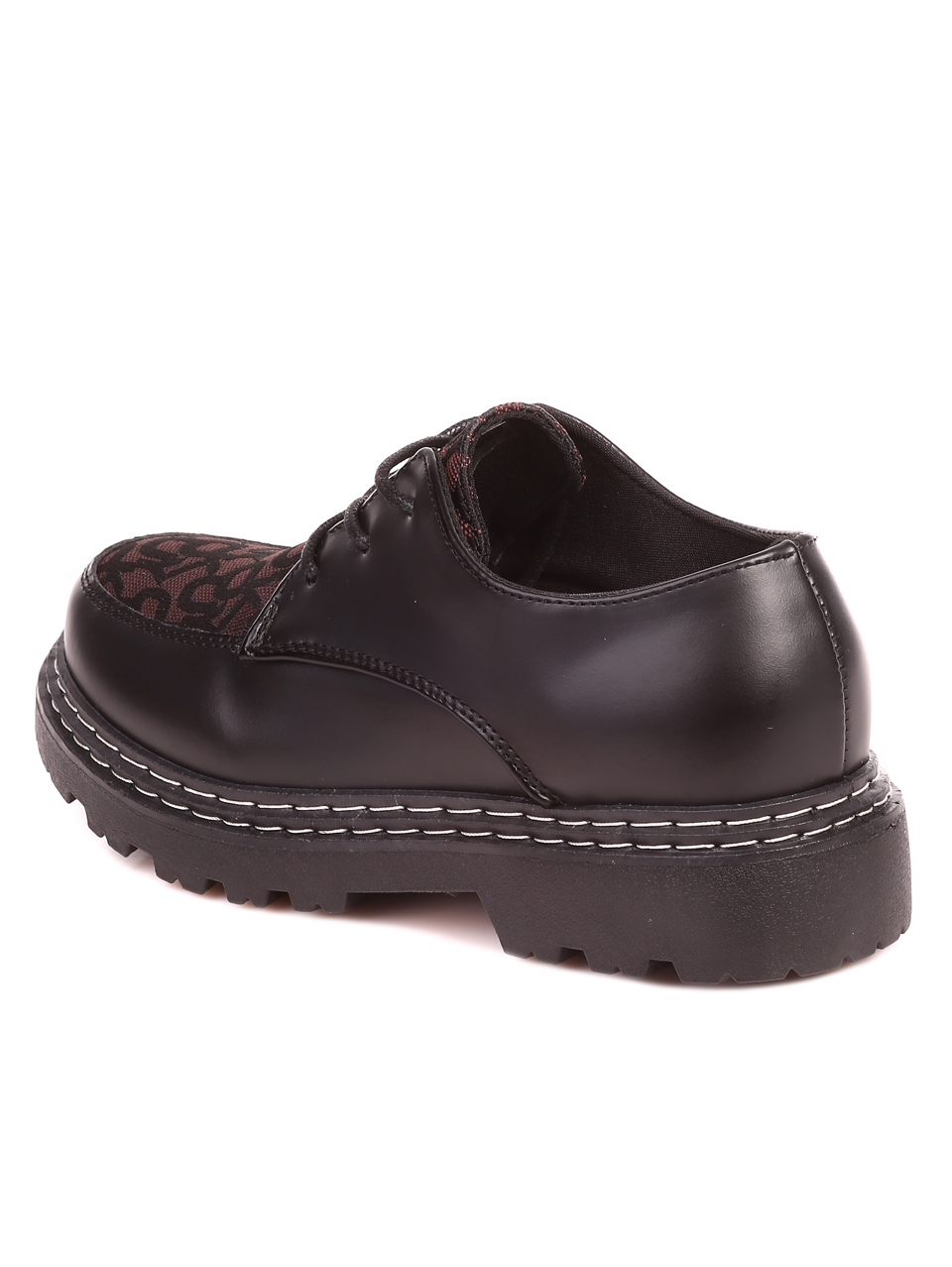 Ежедневни дамски обувки в черно 3U-21553 black letters