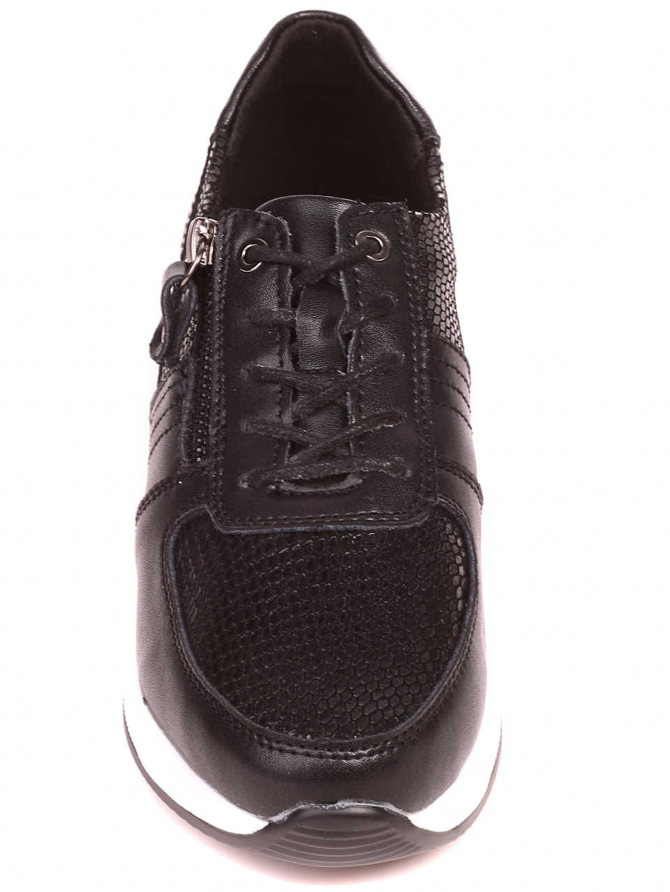 Ежедневни дамски обувки от естествена кожа в черно 3AF-21706 black 
