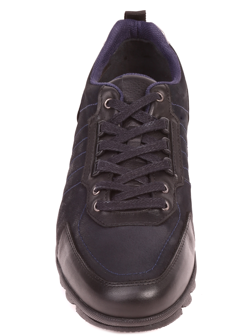Мъжки обувки от естествена кожа и естествен набук 7AT-21852 navy