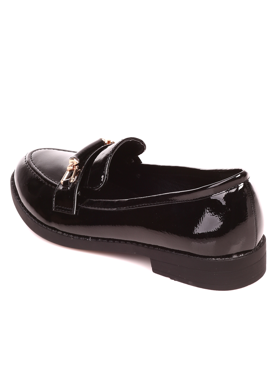 Ежедневни дамски лачени обувки в черно 3M-21820 black