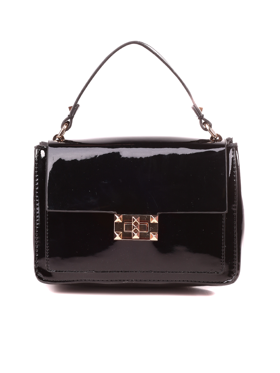 Елегантна дамска лачена чанта в черно 9Q-21676 black