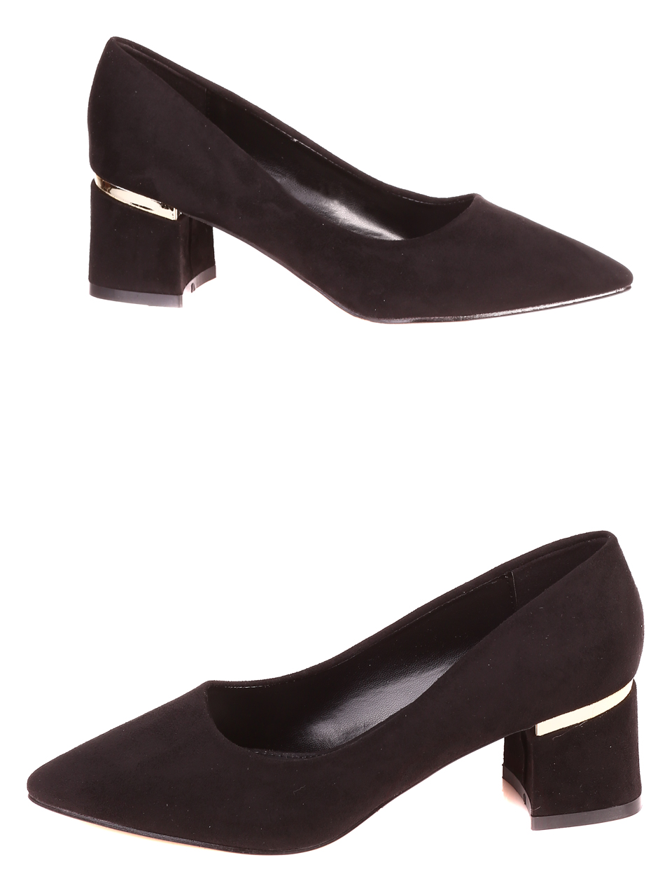 Елегантни дамски обувки на ток в черно 3M-21817 black mf