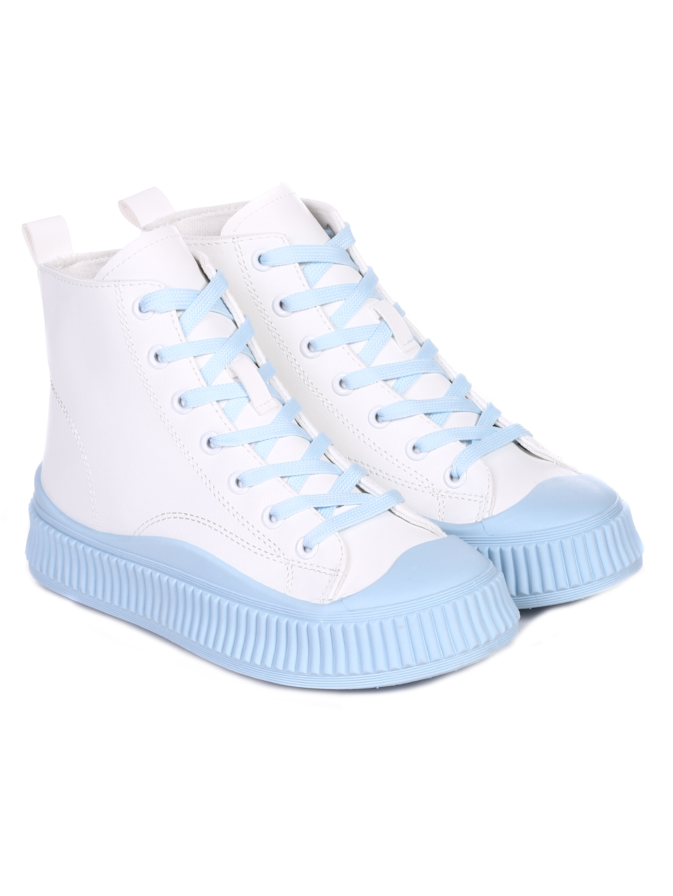 Ежедневни дамски обувки в бяло и синьо 2U-22032 white/blue