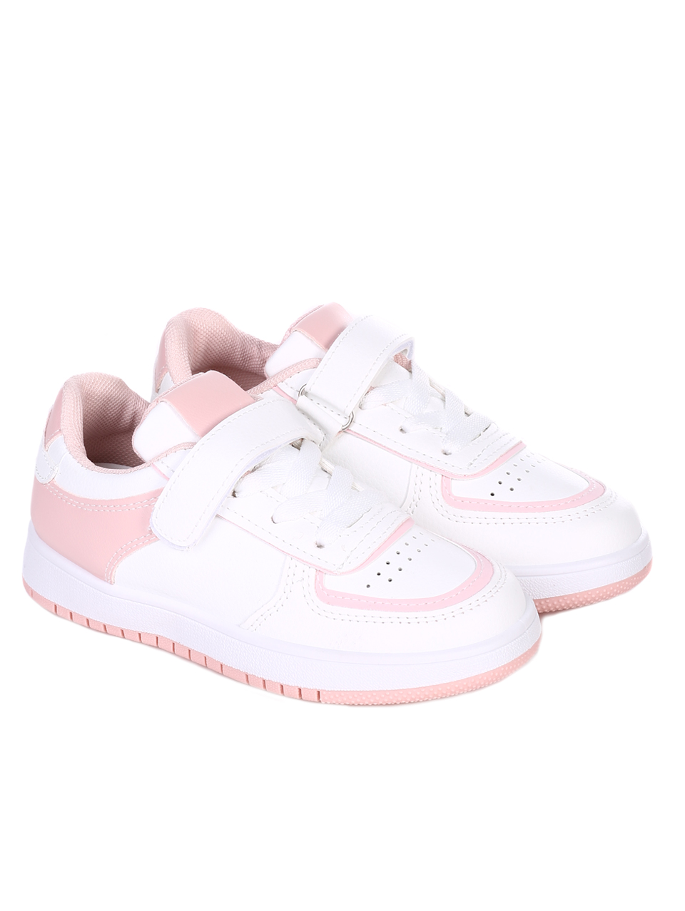 Ежедневни детски обувки в бяло и розово 18U-22001 white/pink