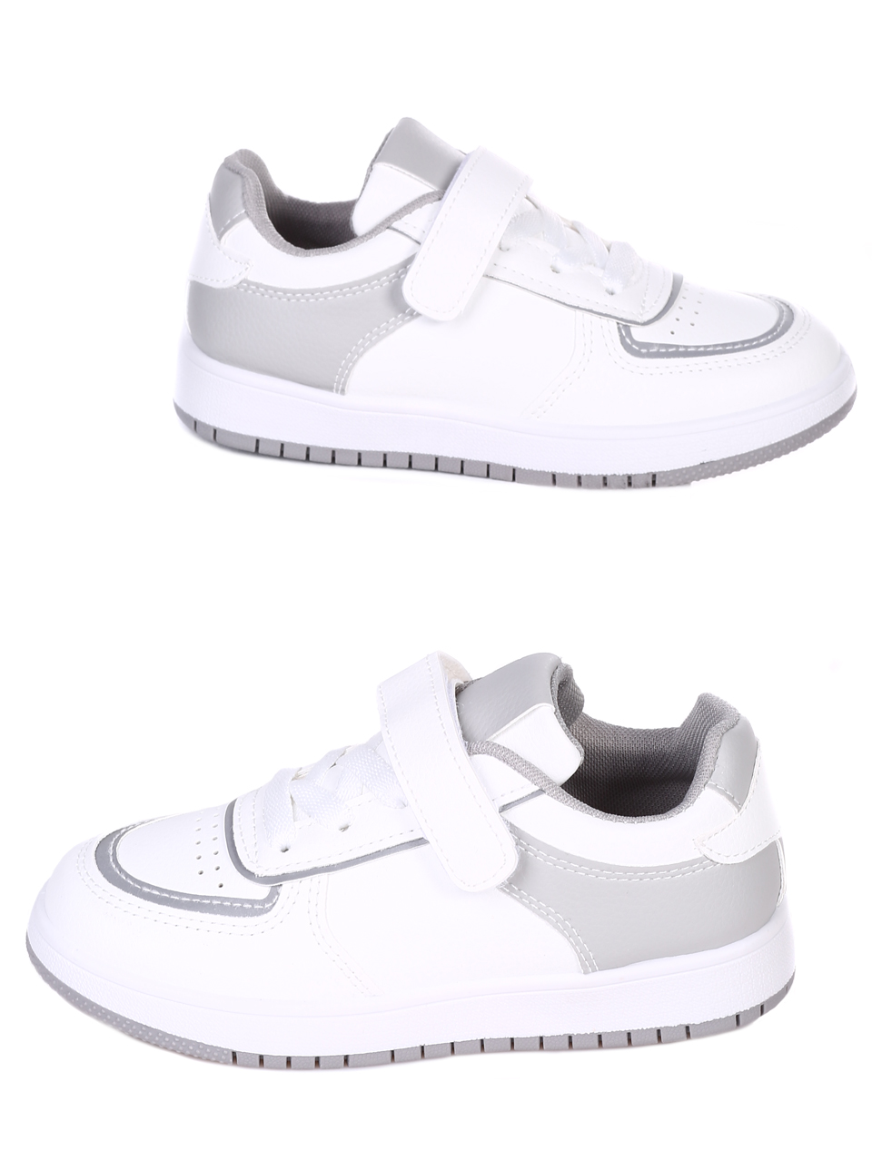 Ежедневни детски обувки в бяло и сиво 18U-22001 white