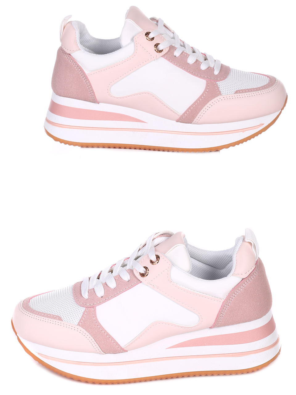 Ежедневни дамски обувки на платформа в розово 3U-22027 pink
