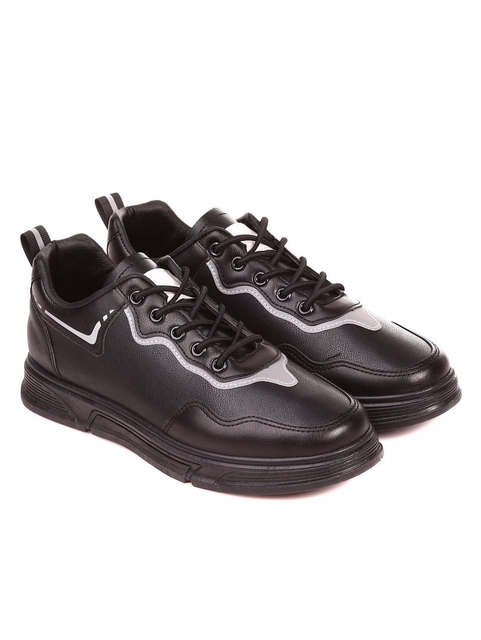 Ежедневни мъжки обувки в черно 7U-22012 black