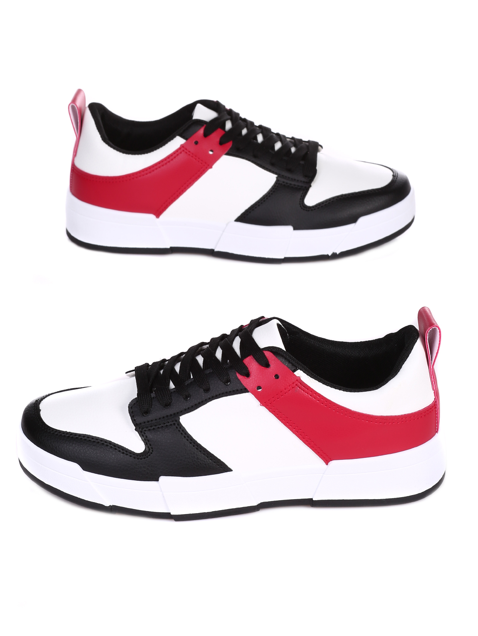 Ежедневни мъжки обувки в черно и червено 7U-22020 black/red