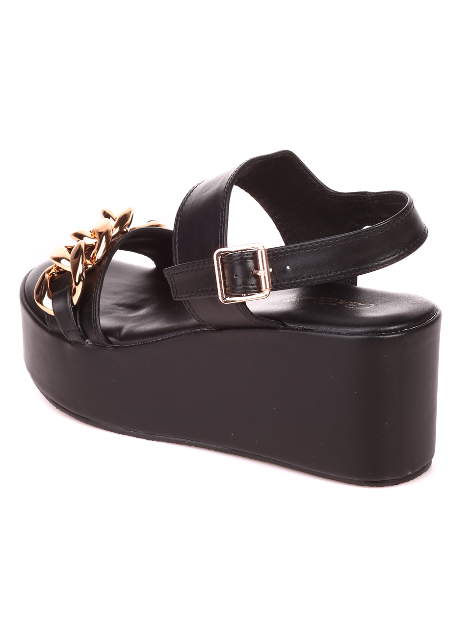 Ежедневни дамски сандали на платформа в черно 4M-22165 black