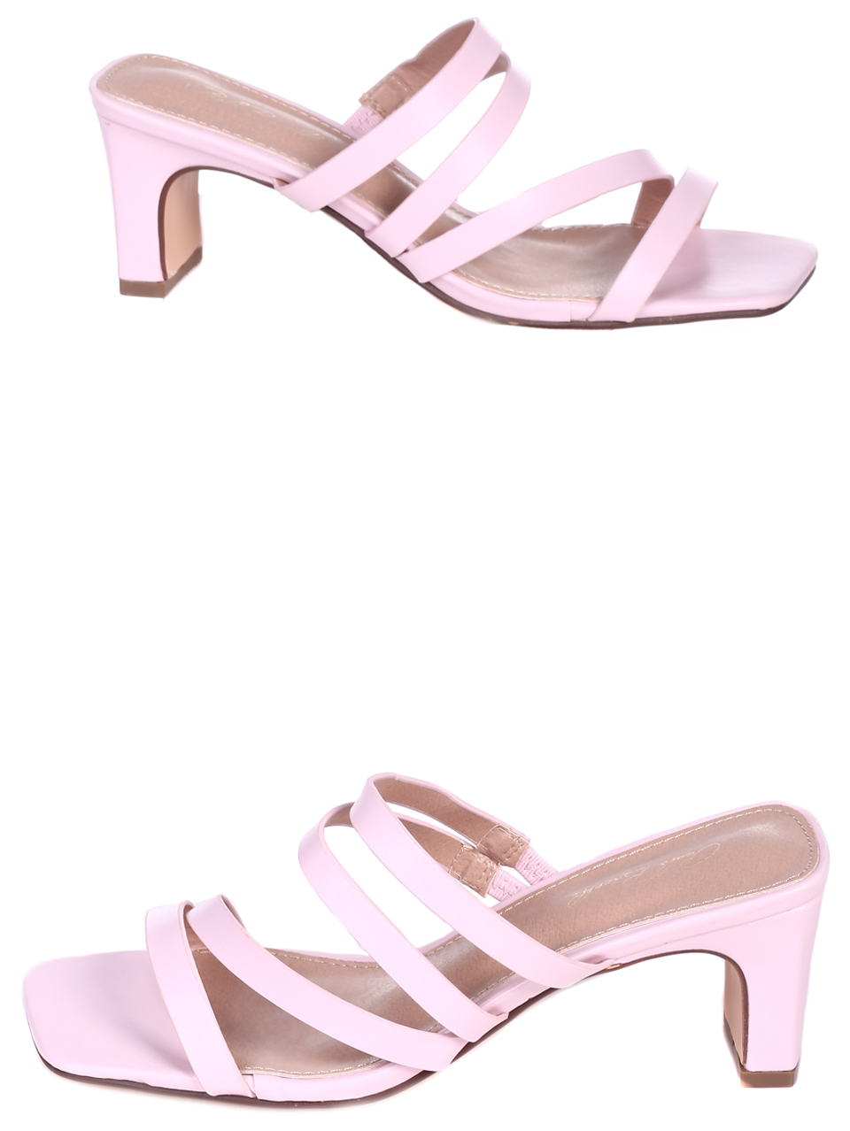 Ежедневни дамски чехли на ток в розово 5M-22175 pink
