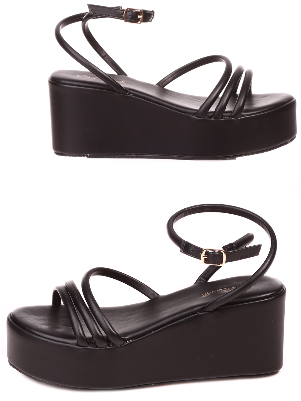Ежедневни дамски сандали на платформа в черно 4M-22261 black
