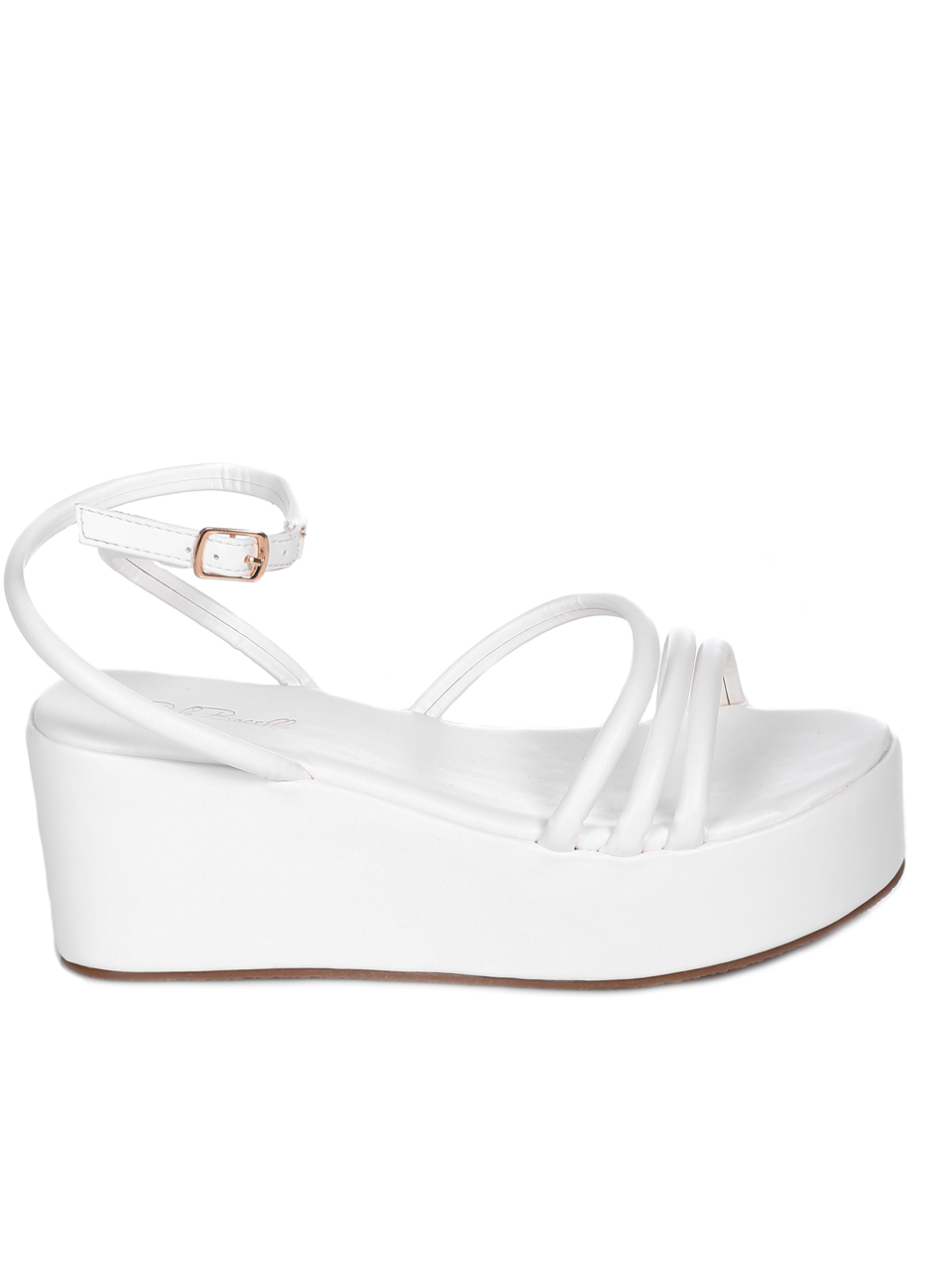 Ежедневни дамски сандали на платформа в бяло 4M-22261 white