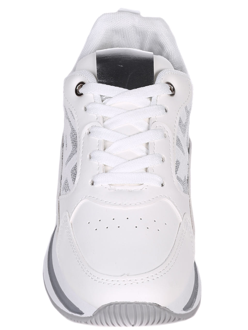 Ежедневни дамски обувки на платформа в бяло 3U-22038 white/silver