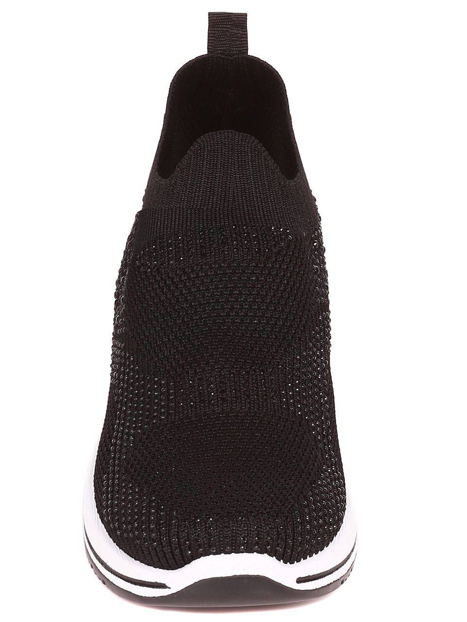 Ежедневни дамски обувки с декоративни камъни в черно 3U-22051 black