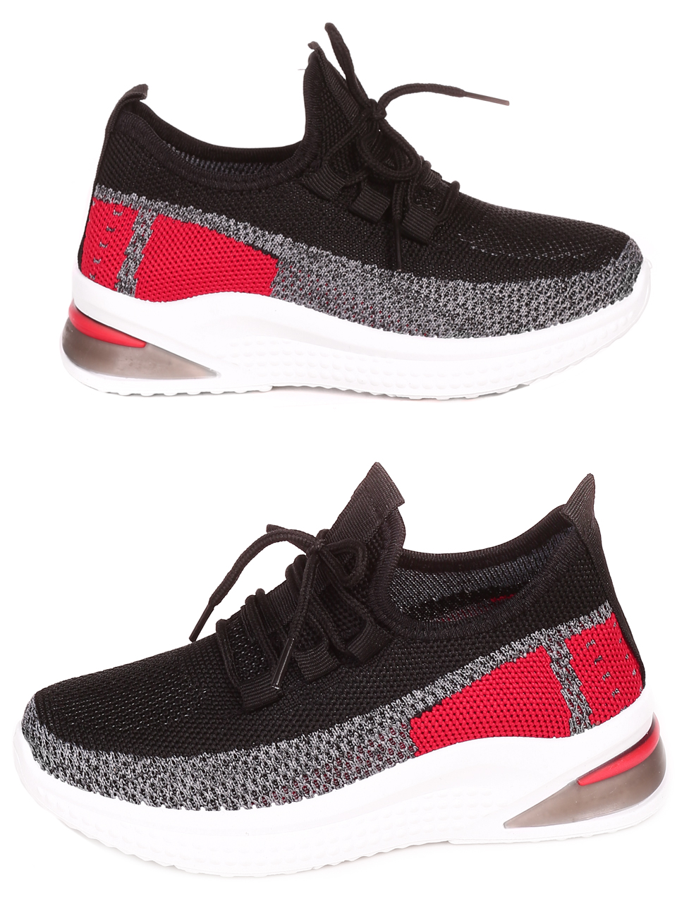 Ежедневни детски обувки в черно и червено 18U-22058 black/red