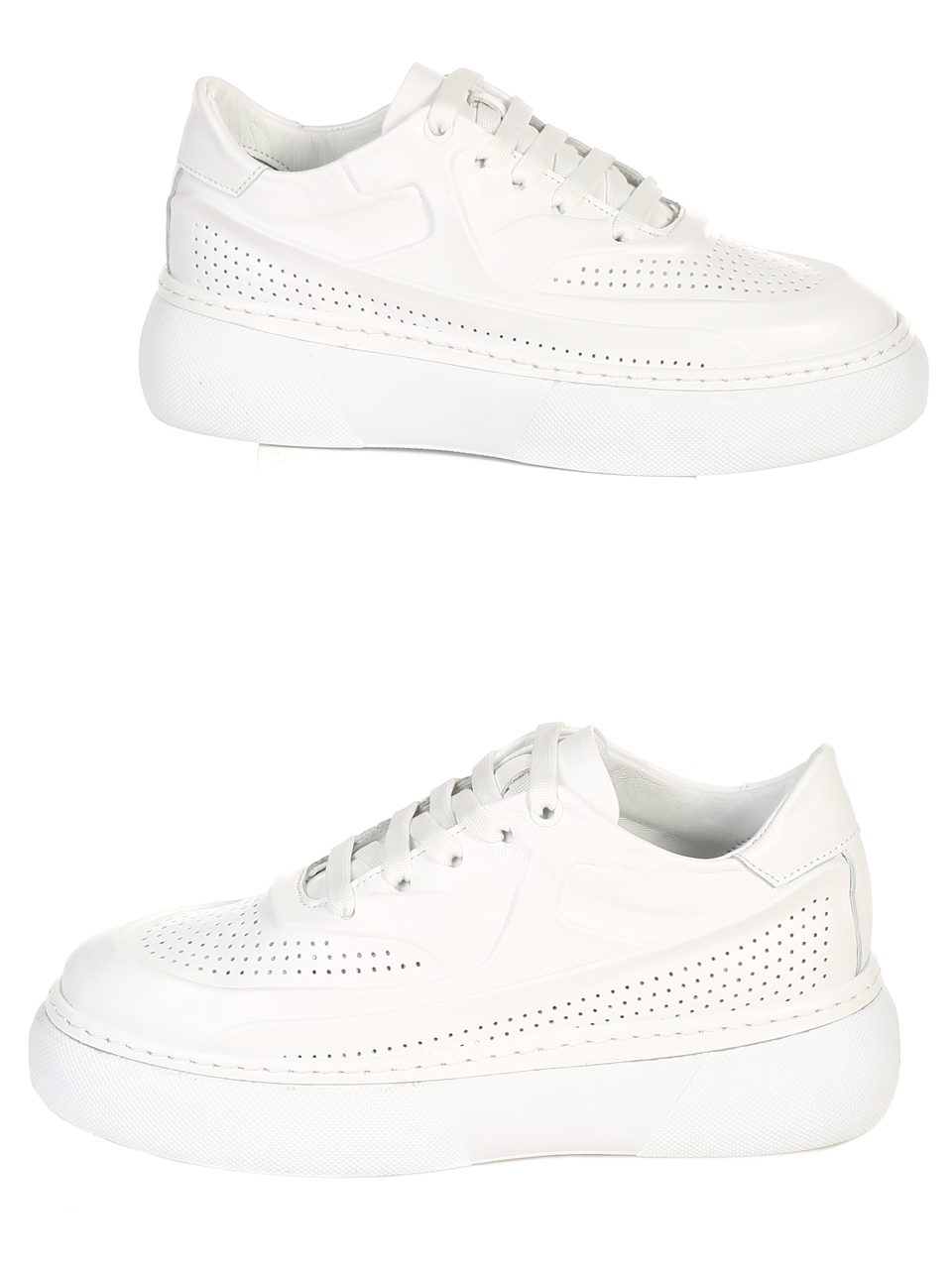 Ежедневни дамски обувки от естествена кожа в бяло 3AT-22294 white