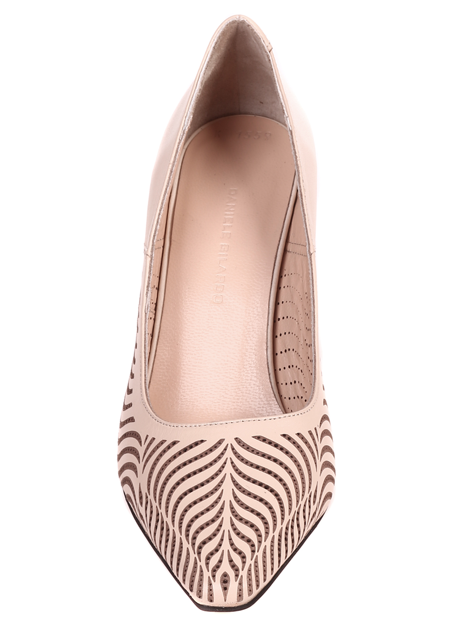 Елегантни дамски обувки на ток от естествена кожа 3AT-22308 beige