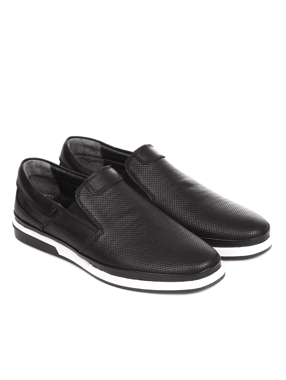 Ежедневни мъжки обувки от естествена  кожа 7AT-22325 black