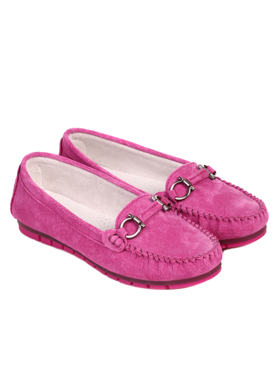 Ежедневни дамски обувки от велур в цвят фуксия 3AF-22105 fuchsia