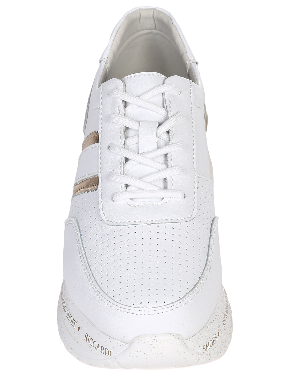 Ежедневни дамски обувки от естествена кожа в бяло 3AF-22119 white