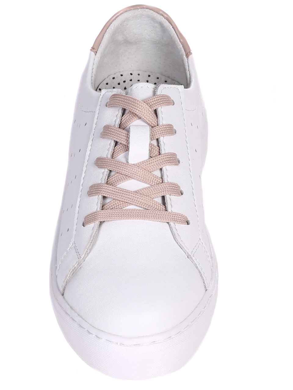 Ежедневни дамски обувки от естествена кожа в бяло 3AF-22141 white
