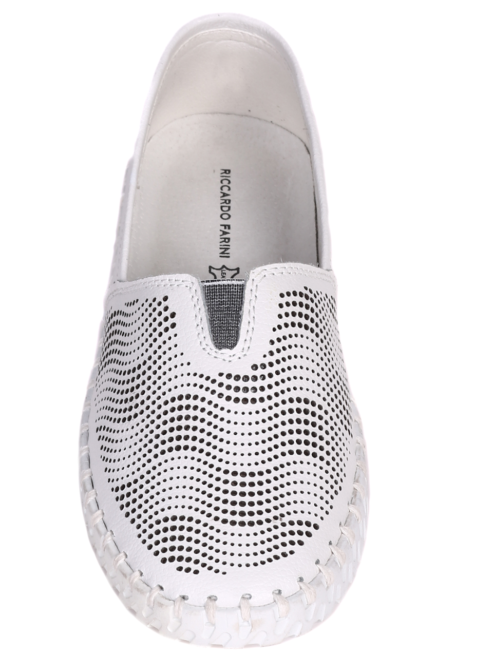 Ежедневни дамски обувки от естествена кожа в бяло 3AF-22156 white