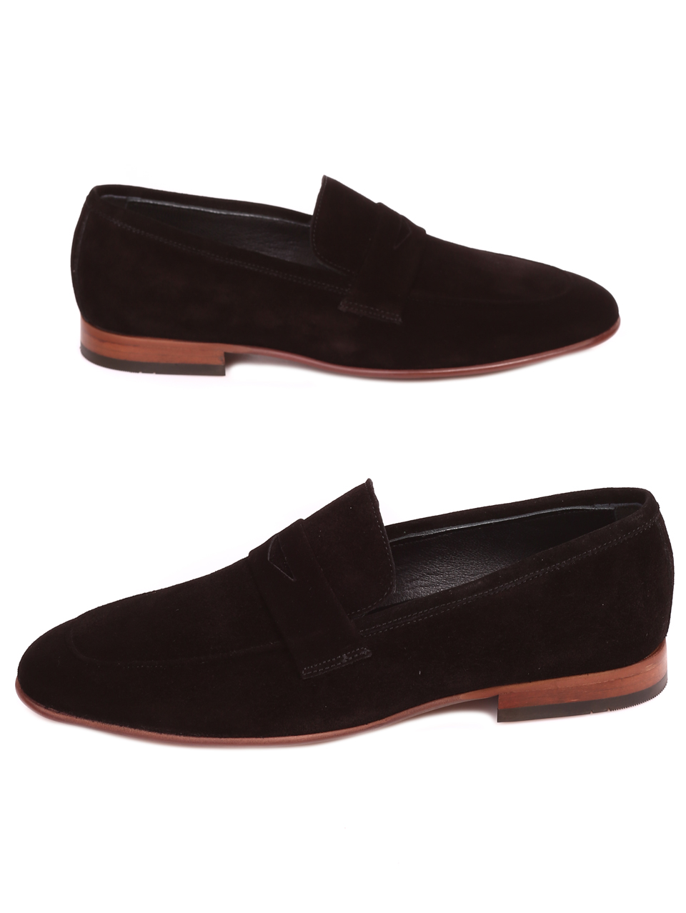 Ежедневни мъжки обувки от естествен велур 7AT-22278 black