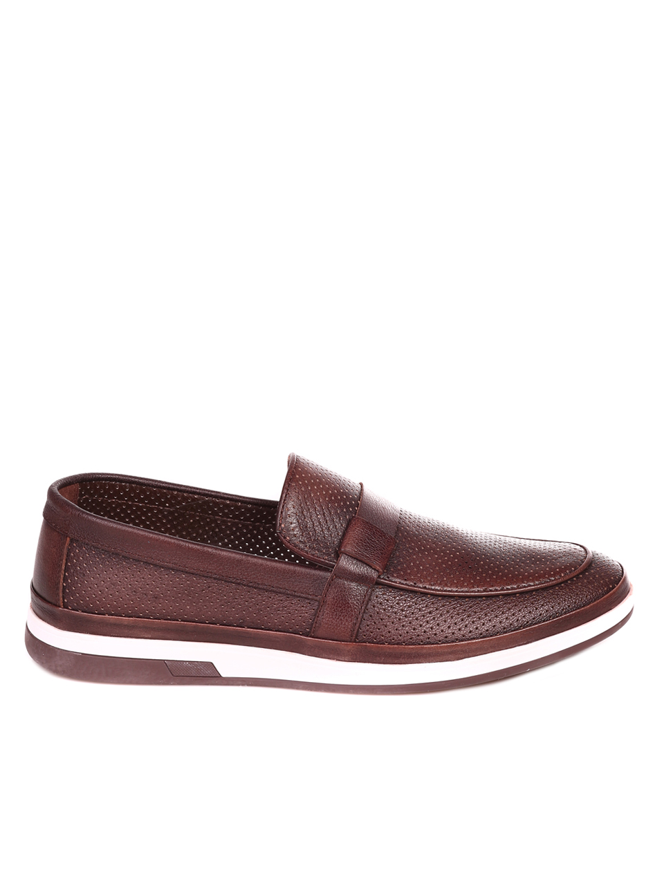 Ежедневни мъжки обувки от естествена кожа 7AT-22285 brown
