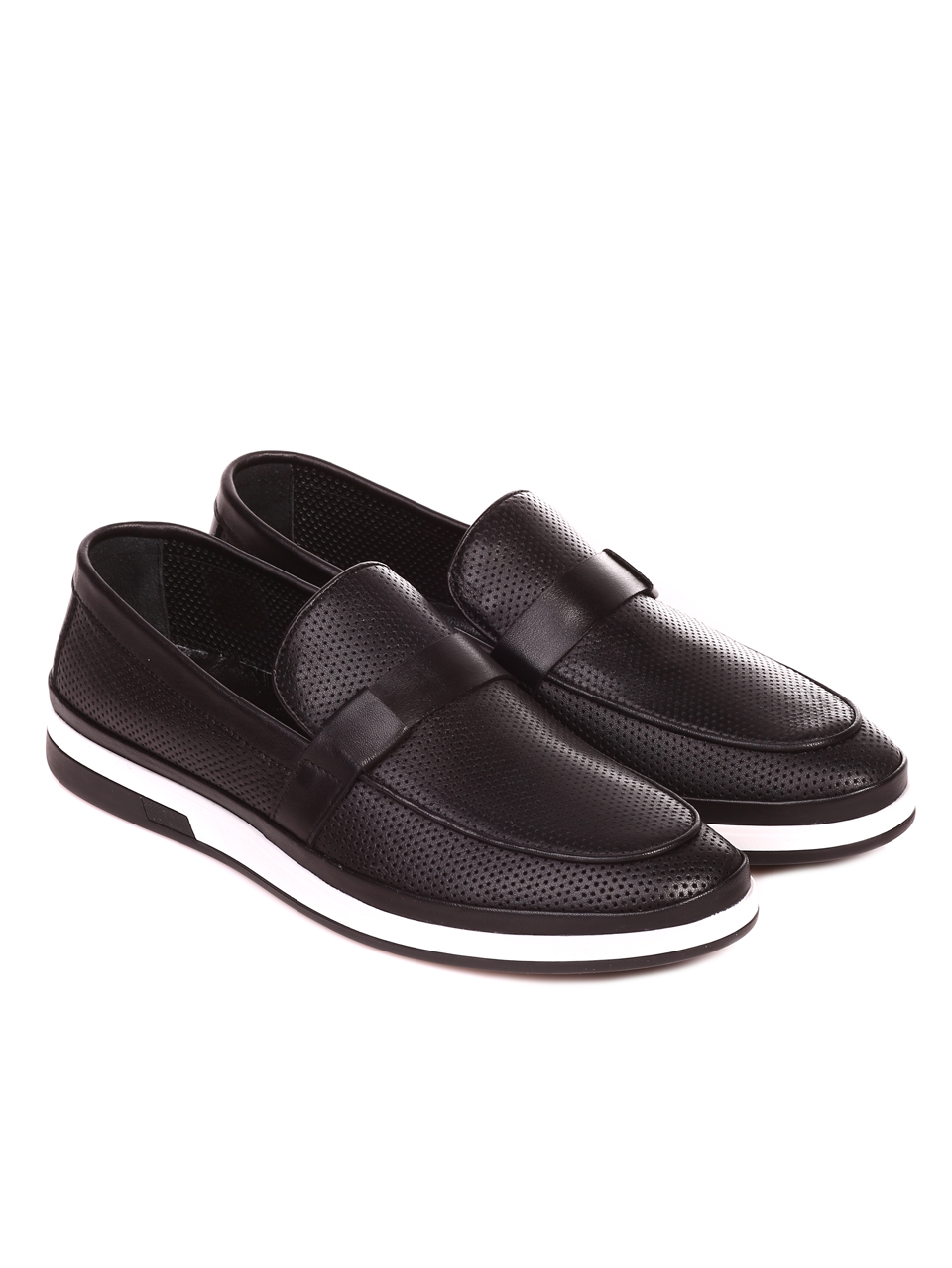 Ежедневни мъжки обувки от естествена кожа 7AT-22285 black