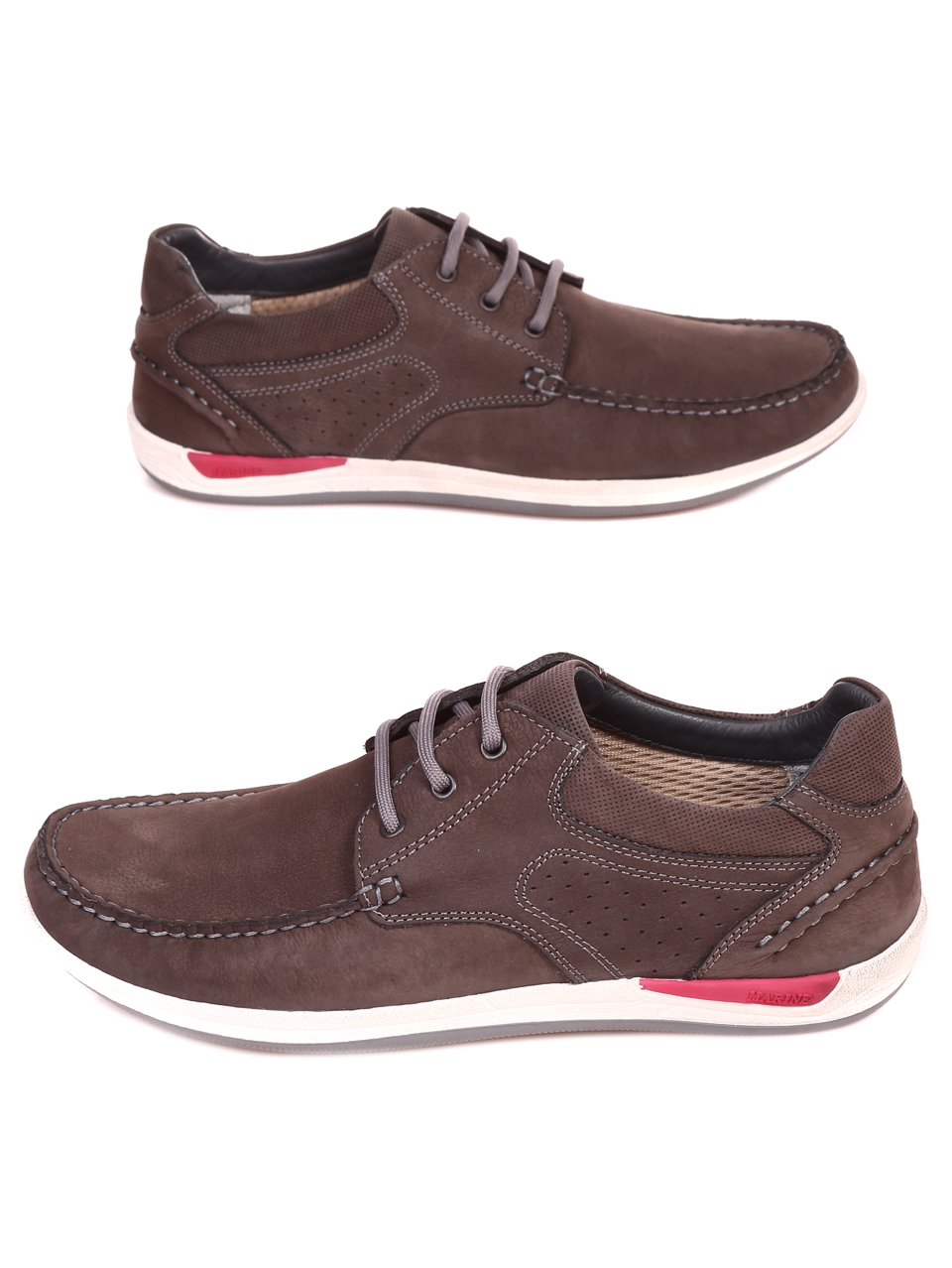 Ежедневни мъжки обувки от естествен набук 7AT-22287 dk.brown