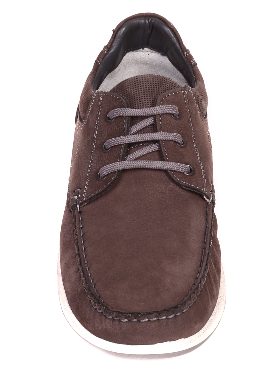 Ежедневни мъжки обувки от естествен набук 7AT-22287 dk.brown