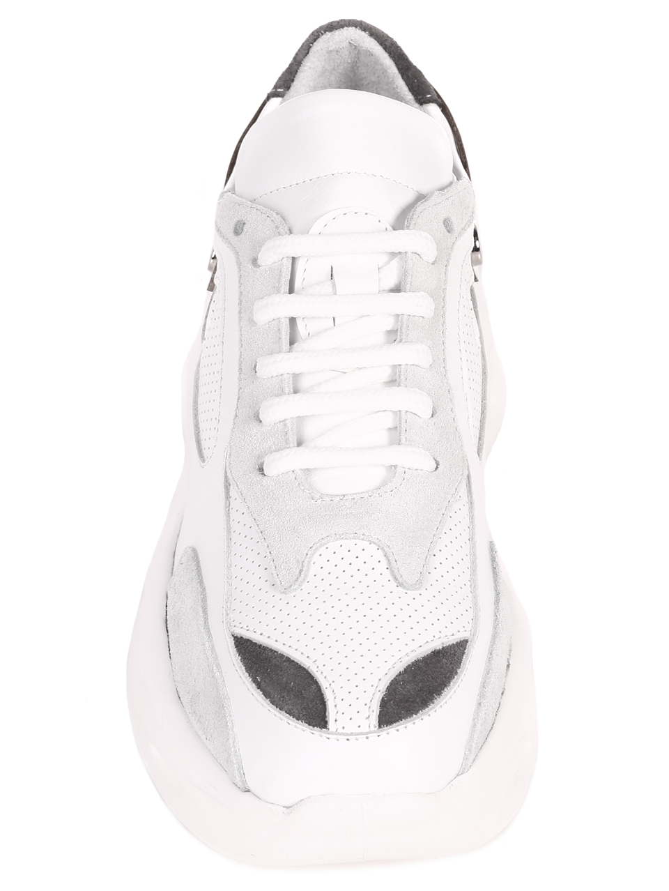 Ежедневни дамски комфортни обувки от естествена кожа в бяло 3AT-22317 white