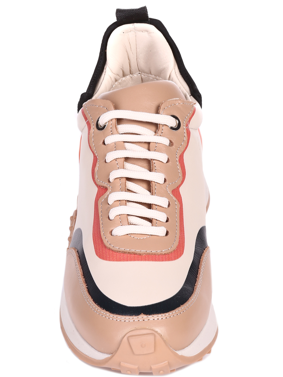 Ежедневни дамски обувки от естествена кожа в бежво 3AT-22301 beige