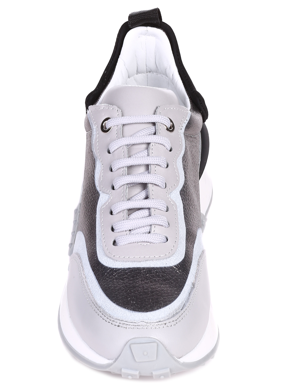 Ежедневни дамски обувки от естествена кожа в сиво 3AT-22301 grey